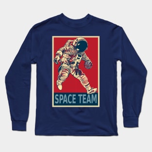 Space Team - Astronaut Playing Basketball Long Sleeve T-Shirt